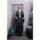 Unisex Jacket Vintage Sports Jacket Men's and Women's Patchwork Stand-up Collar Jacket